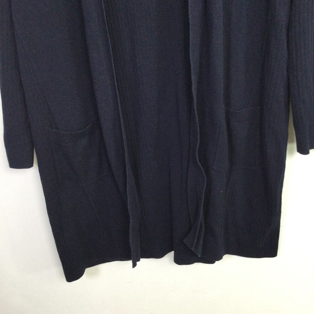 Talbots Womens Open Front Knit Cardigan Sweater L/S Pima Cotton Blue Size XLP - Picture 3 of 9